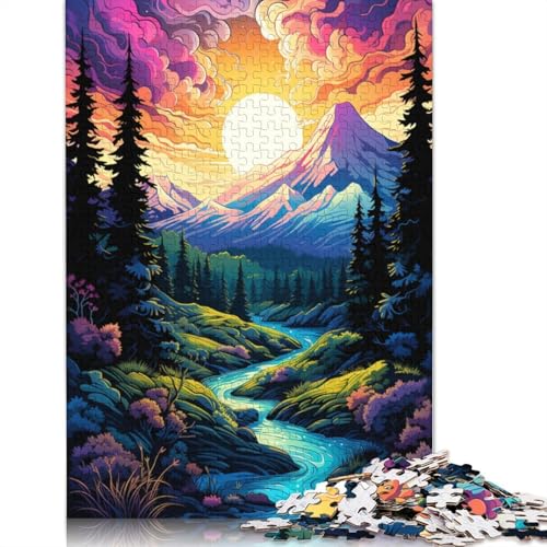 Puzzle für Erwachsene 1000 Teile farbenfrohe schöne Berge Puzzle für Erwachsene Papierpuzzle anspruchsvolles Spiel 1000 Teile (38 x 26 cm) von wuzihanptpt