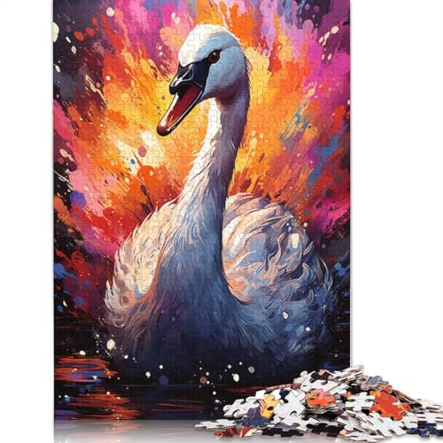 Puzzle für Erwachsene 1000 Teile farbenfrohes Fantasie-Schwanen-Puzzle für Erwachsene Papierpuzzle anspruchsvolles Spiel 1000 Teile (38 x 26 cm) von wuzihanptpt