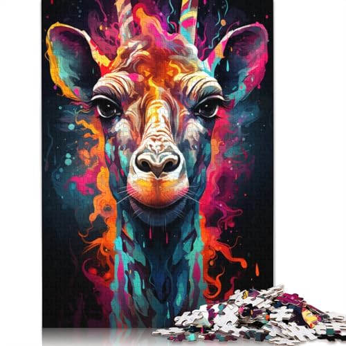 Puzzle für Erwachsene 1000 Teile farbenfrohes Giraffengemälde Puzzle für Erwachsene Holzpuzzle anspruchsvolles Spiel 1000 Teile (75 x 50 cm) von wuzihanptpt