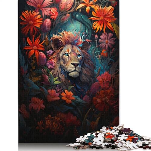 Puzzle für Erwachsene 1000 Teile farbenfrohes Löwen-Puzzle für Erwachsene Holzpuzzle anspruchsvolles Spiel 1000 Teile (75 x 50 cm) von wuzihanptpt