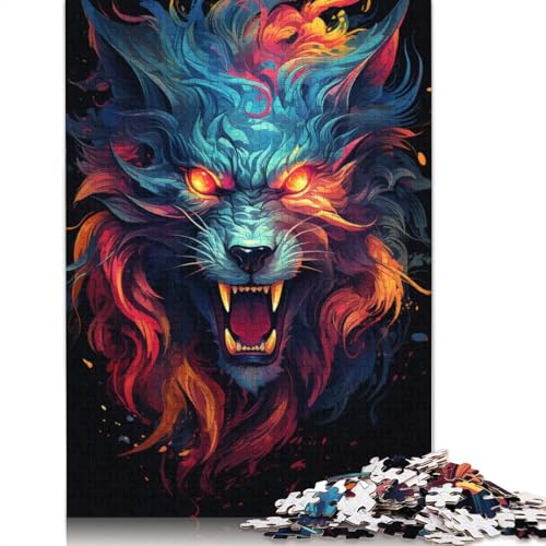 Puzzle für Erwachsene 1000 Teile farbenfrohes psychedelisches Drachentier-Puzzle für Erwachsene Papierpuzzle anspruchsvolles Spiel 1000 Teile (38 x 26 cm) von wuzihanptpt