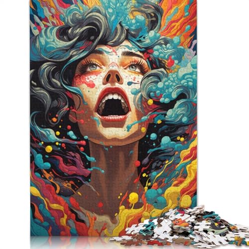 Puzzle für Erwachsene 1000 Teile farbenfrohes psychedelisches Frauen-Puzzle für Erwachsene Holzpuzzle anspruchsvolles Spiel 1000 Teile (75 x 50 cm) von wuzihanptpt