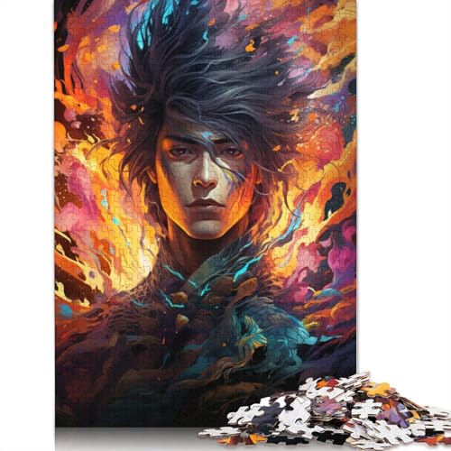 Puzzle für Erwachsene 1000 Teile farbenfrohes psychedelisches Krieger-Puzzle für Erwachsene Holzpuzzle anspruchsvolles Spiel 1000 Teile (75 x 50 cm) von wuzihanptpt