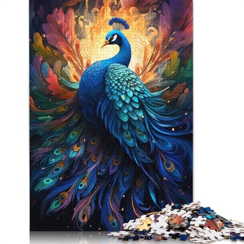 Puzzle für Erwachsene 1000 Teile farbenfrohes psychedelisches Pfauen-Kunstpuzzle für Erwachsene Holzpuzzle anspruchsvolles Spiel 1000 Teile (75 x 50 cm) von wuzihanptpt