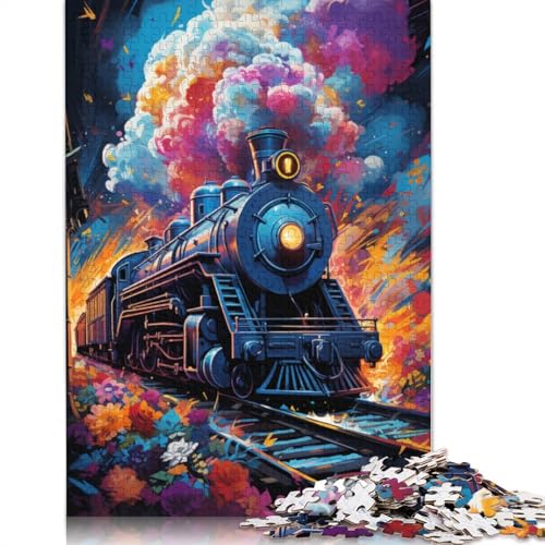 Puzzle für Erwachsene 1000 Teile farbenfrohes psychedelisches Zugpuzzle für Erwachsene Holzpuzzle Lernspiel 1000 Teile (75 x 50 cm) von wuzihanptpt
