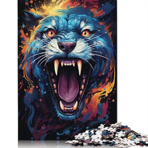 Puzzle für Erwachsene Bunte Tiere malen 1000-teiliges Puzzle für Erwachsene und Kinder Holzpuzzle für Erwachsene und Kinder Lernspiel Herausforderungsspielzeug 1000 Teile (75 x 50 cm) von wuzihanptpt