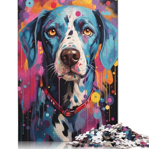 Puzzle für Erwachsene Dalmatiner farbenfrohes psychedelisches Puzzle für Erwachsene 1000-teiliges Holzpuzzle für Erwachsene und Kinder ab einem Alter von 10 Jahren Heimkunstdekor von wuzihanptpt