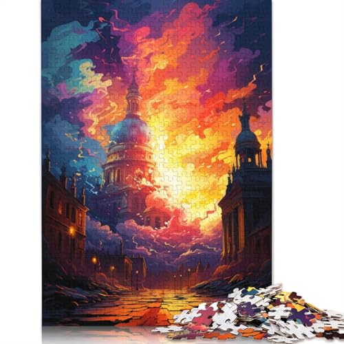 Puzzle für Erwachsene Der psychedelische Christiansborg-Palast 1000 Teile Puzzle aus Papier Puzzle für Kinder ab Jahren Lernspiel 1000 Teile (38 x 26 cm) von wuzihanptpt