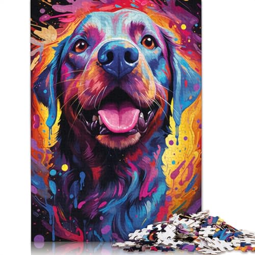 Puzzle für Erwachsene Farbmalerei Hund 1000 Teile Puzzle für Erwachsene Geschenke Holzpuzzle für Kinder ab Jahren Lernspiel Herausforderungsspielzeug 1000 Teile (75 x 50 cm) von wuzihanptpt