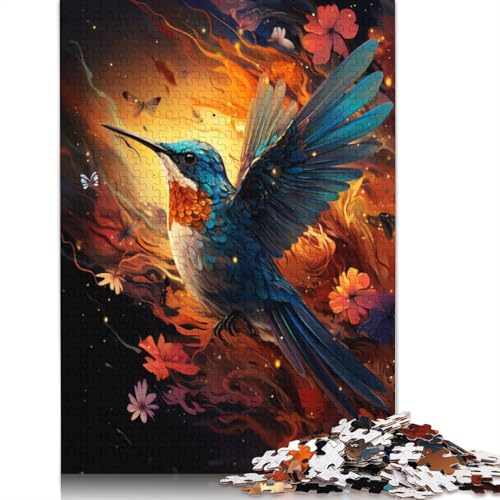 Puzzle für Erwachsene Farbmalerei Kolibri 1000 Teile Puzzle für Erwachsene Geschenke Holzpuzzle für Kinder ab Jahren Lernspiel Herausforderungsspielzeug 1000 Teile (75 x 50 cm) von wuzihanptpt
