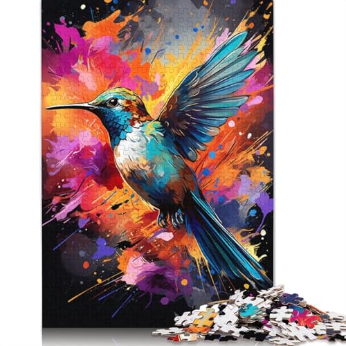 Puzzle für Erwachsene Farbmalerei Kolibri 1000 Teile Puzzle für Erwachsene Geschenke für Papierpuzzles für Kinder ab Jahren Lernspiel Herausforderungsspielzeug 1000 Teile (38 x 26 cm) von wuzihanptpt