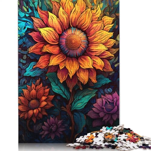 Puzzle für Erwachsene Farbmalerei Sonnenblume 1000 Teile Puzzle für Erwachsene und Kinder Papierpuzzle für Erwachsene und Kinder ab einem Alter von 1000 Teilen tolles Geschenk für von wuzihanptpt