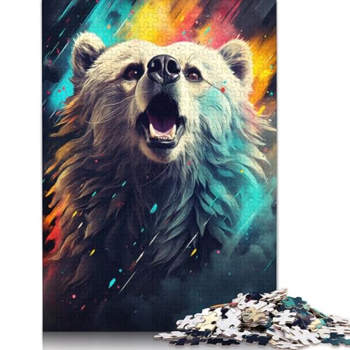 Puzzle für Erwachsene Farbmalerei süßer Bär 1000 Teile Puzzle für Erwachsene und Kinder Papierpuzzle für Erwachsene und Kinder ab einem Alter von 1000 Teilen tolles Geschenk für von wuzihanptpt