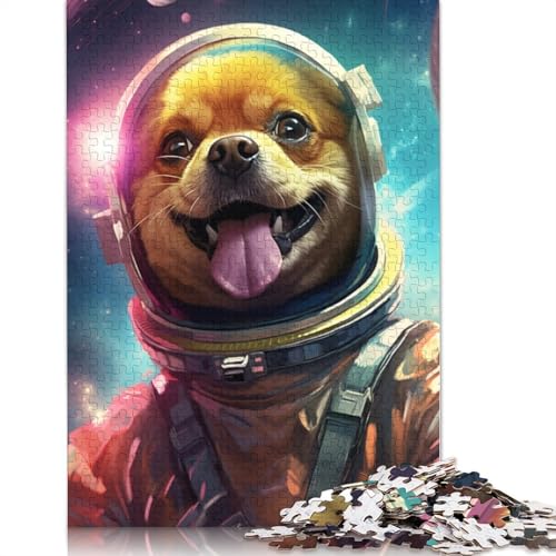 Puzzle für Erwachsene Hund im Weltraum 1000 Teile Puzzle für Erwachsene und Kinder Papierpuzzle Entspannungspuzzle Spiele 1000 Teile (38 x 26 cm) von wuzihanptpt