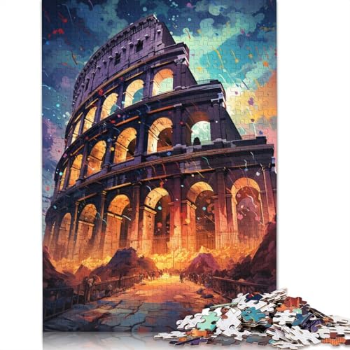 Puzzle für Erwachsene Kolosseum psychedelisch 1000 Teile Puzzle Holzpuzzle für Kinder ab Jahren Lernspiel 1000 Teile (75 x 50 cm) von wuzihanptpt