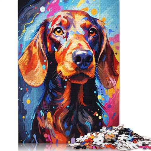 Puzzle für Erwachsene Malen Bunter Dackel 1000 Teile Puzzle aus Papier Puzzle für Kinder ab Jahren Lernspiel 1000 Teile (38 x 26 cm) von wuzihanptpt