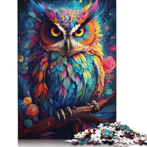 Puzzle für Erwachsene Malen Bunter Planet Eule 1000 Teile Puzzle aus Papier Puzzle für Kinder ab Jahren Lernspiel 1000 Teile (38 x 26 cm) von wuzihanptpt