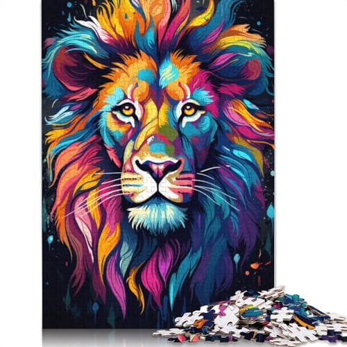 Puzzle für Erwachsene Malen Farbe Löwe 1000 Teile Puzzle für Erwachsene Geschenke Holzpuzzle für Kinder ab Jahren Lernspiel Herausforderungsspielzeug 1000 Teile (75 x 50 cm) von wuzihanptpt