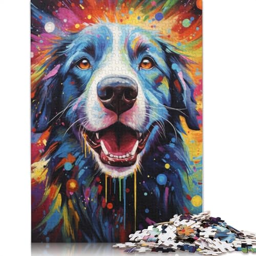 Puzzle für Erwachsene Malen Farbe Sternenhimmel Hund 1000 Teile Puzzle für Erwachsene und Kinder Papierpuzzle für Erwachsene und Kinder Lernspiel Herausforderungsspielzeug 1000 Teile (38 x 26 cm) von wuzihanptpt