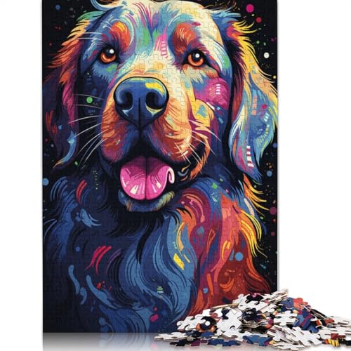 Puzzle für Erwachsene Malen bunter Kunsthund 1000 Teile Puzzle für Erwachsene Geschenke Papierpuzzle für Kinder ab Jahren Lernspiel Herausforderungsspielzeug 1000 Teile (38 x 26 cm) von wuzihanptpt