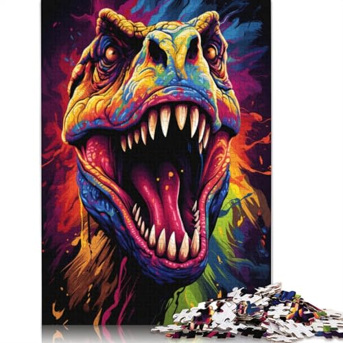 Puzzle für Erwachsene Malen farbenfrohe Kunst Dinosaurier 1000 Teile Puzzle für Erwachsene Geschenke Papierpuzzle für Kinder ab Jahren Lernspiel Herausforderungsspielzeug 1000 Teile (38 x 26 cm) von wuzihanptpt