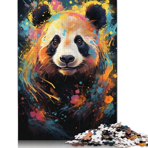 Puzzle für Erwachsene Malen farbenfrohe Panda-Kunst 1000 Teile Puzzle aus Papier Puzzle für Kinder ab Jahren Lernspiel 1000 Teile (38 x 26 cm) von wuzihanptpt