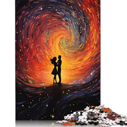 Puzzle für Erwachsene Paar unter dem Sternenhimmel 1000 Teile Puzzle für Erwachsene und Kinder Papierpuzzle Entspannungspuzzle Spiele 1000 Teile (38 x 26 cm) von wuzihanptpt