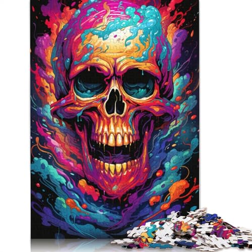 Puzzle für Erwachsene Totenkopf_bunt 1000 Teile Holzpuzzle für Kinder ab Jahren Lernspiel 1000 Teile (75 x 50 cm) von wuzihanptpt