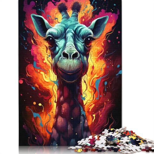 Puzzle für Erwachsene Trendy_Giraffe_bunt 1000 Teile Puzzle für Erwachsene und Kinder Papierpuzzle Entspannungspuzzle Spiele 1000 Teile (38x26cm) von wuzihanptpt