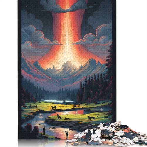 Puzzle für Erwachsene Yellowstone-Nationalpark USA 1000 Teile Puzzle aus Papier Puzzle für Kinder ab Jahren Lernspiel 1000 Teile (38 x 26 cm) von wuzihanptpt