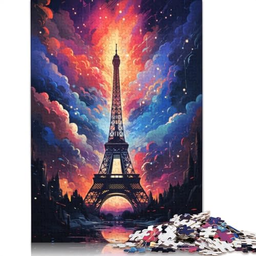 Puzzle für Erwachsene bunter Eiffelturm 1000 Teile Puzzle aus Holz für Erwachsene und Kinder ab einem Alter von 75 x 50 cm anspruchsvolle Puzzles für Erwachsene 1000 Teile (75 x 50 cm) von wuzihanptpt