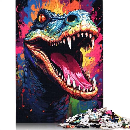 Puzzle für Erwachsene buntes Fantasie-Krokodil 1000 Teile Holzpuzzle für Kinder ab Jahren Lernspiel 1000 Teile (75 x 50 cm) von wuzihanptpt