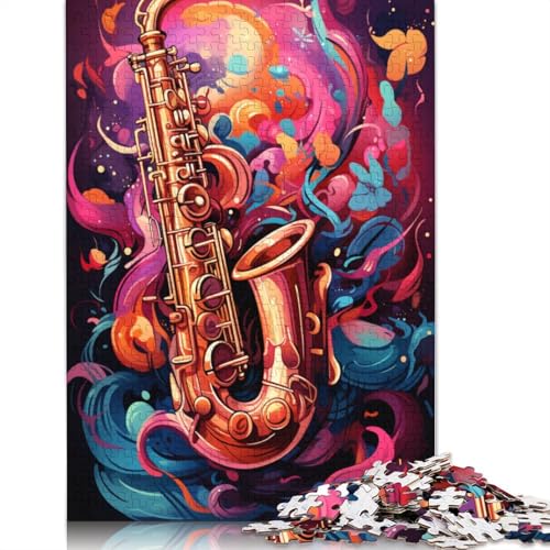 Puzzle für Erwachsene buntes psychedelisches Saxophon 1000 Teile Puzzle für Erwachsene Geschenke für Papierpuzzles für Kinder ab Jahren Lernspiel Herausforderungsspielzeug 1000 Teile (38 x 26 cm) von wuzihanptpt