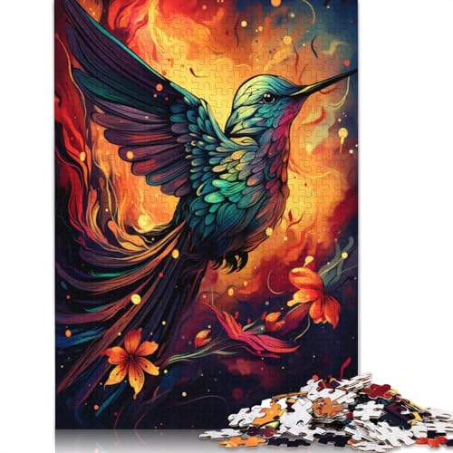 Puzzle für Erwachsene exotischer bunter Kolibri 1000 Teile Puzzle aus Holz für Erwachsene und Kinder ab einem Alter von 75 x 50 cm anspruchsvolles Puzzle für Erwachsene 1000 Teile (75 x 50 cm) von wuzihanptpt