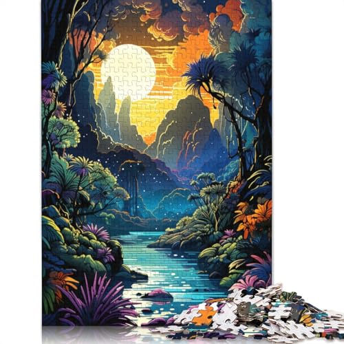 Puzzle für Erwachsene farbenfrohe Psychedelie auf den Seychellen 1000 Teile Puzzle aus Papier Puzzle für Kinder ab Jahren Lernspiel 1000 Teile (38 x 26 cm) von wuzihanptpt