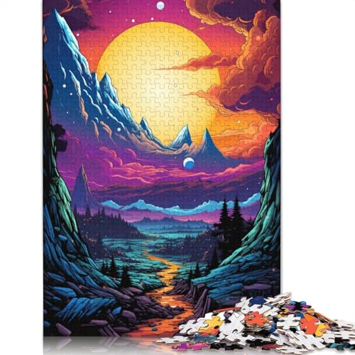 Puzzle für Erwachsene farbenfrohe Psychedelie auf mysteriösem Terrain 1000 Teile Puzzle für Erwachsene Geschenke aus Papier Puzzles für Kinder ab Jahren Lernspiel Herausforderungsspielzeug von wuzihanptpt