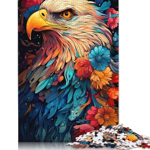 Puzzle für Erwachsene farbenfroher Psychedelischer Adler 1000-teiliges Puzzle Holzpuzzle für Kinder ab Jahren Lernspiel 1000 Teile (75 x 50 cm) von wuzihanptpt