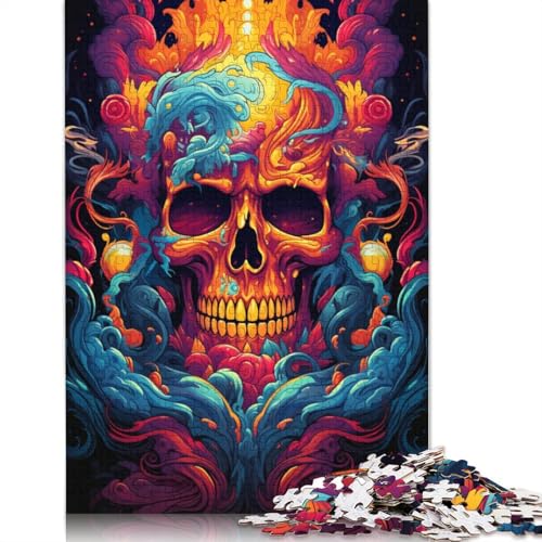 Puzzle für Erwachsene farbenfroher Psychedelischer Fantasy-Totenkopf 1000 Teile Puzzle für Erwachsene und Kinder Papierpuzzle für Erwachsene und Kinder Lernspiel Herausforderungsspielzeug von wuzihanptpt