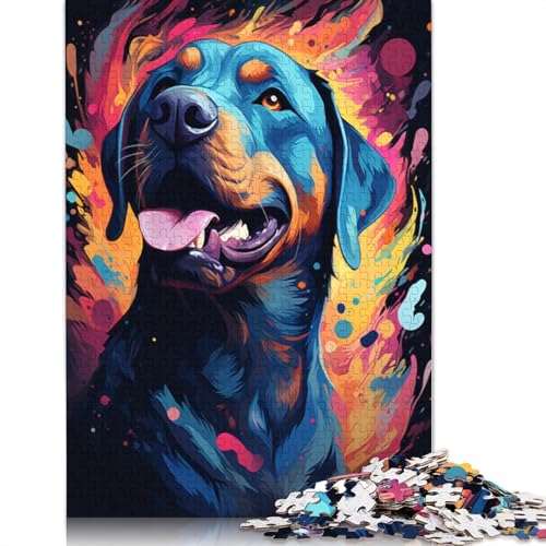 Puzzle für Erwachsene farbenfroher Psychedelischer Rottweiler 1000 Teile Puzzle für Erwachsene Geschenke aus Papier Puzzles für Kinder ab Jahren Lernspiel Herausforderungsspielzeug von wuzihanptpt