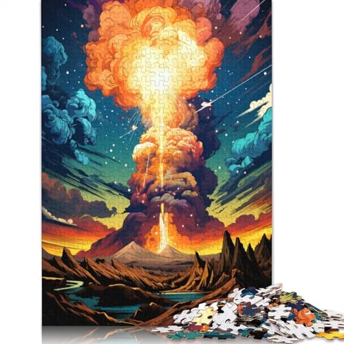 Puzzle für Erwachsene farbenfroher Psychedelischer Vulkanausbruch 1000 Teile Puzzle für Erwachsene und Kinder Papierpuzzle für Erwachsene und Kinder Lernspiel Herausforderungsspielzeug von wuzihanptpt