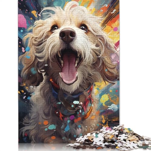 Puzzle für Erwachsene farbenfroher Psychedelischer spanischer Wasserhund 1000 Teile Puzzle für Erwachsene und Kinder Papierpuzzle für Erwachsene und Kinder Lernspiel Herausforderungsspielzeug von wuzihanptpt