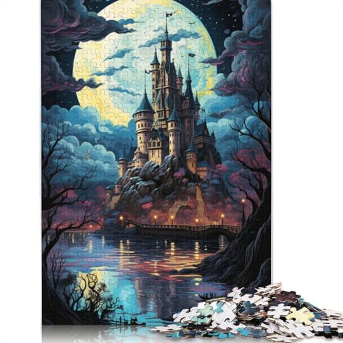 Puzzle für Erwachsene farbenfrohes psychedelisches Dunkles Nachtschloss 1000 Teile Puzzle für Erwachsene Papierpuzzle für Erwachsene und Kinder ab Jahren tolles Geschenk für Erwachsene von wuzihanptpt