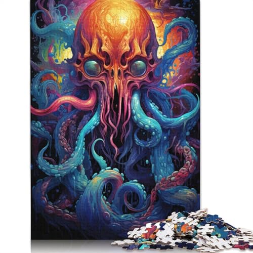 Puzzle für Erwachsene farbenfrohes psychedelisches Kunstgemälde eines Oktopus 1000 Teile Puzzle für Erwachsene und Kinder Papierpuzzle für Erwachsene und Kinder Lernspiel Herausforderungsspielzeug von wuzihanptpt