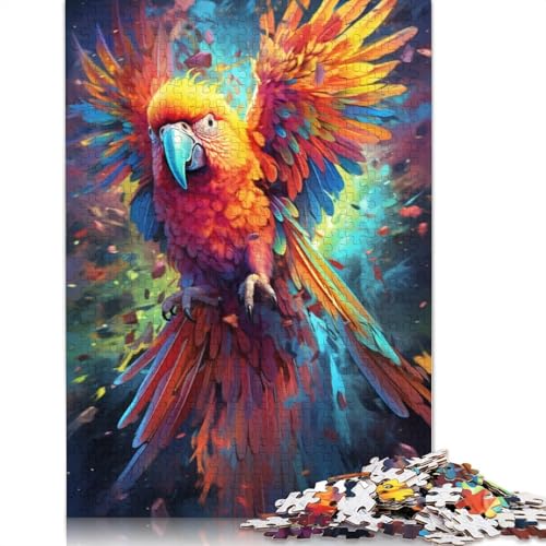 Puzzle für Erwachsene farbenfrohes psychedelisches Papageien-Puzzle 1000 Teile für Erwachsene Papierpuzzle geeignet für Kinder ab Jahren tolles Geschenk für Erwachsene 1000 Teile (38 x 26 cm) von wuzihanptpt