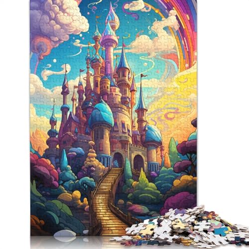 Puzzle für Erwachsene farbenfrohes psychedelisches Süßigkeitenschloss 1000 Teile Puzzle aus Papier Puzzle für Kinder ab Jahren Lernspiel 1000 Teile (38 x 26 cm) von wuzihanptpt