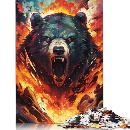 Puzzle für Erwachsene gewalttätiger Kriegerbär 1000 Teile Puzzle aus Papier Puzzle für Kinder ab Jahren Lernspiel 1000 Teile (38 x 26 cm) von wuzihanptpt