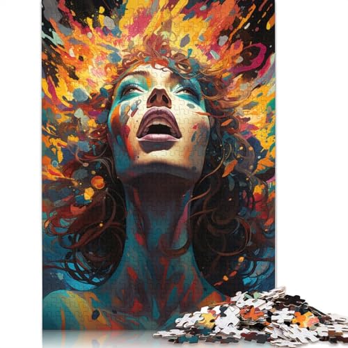 Puzzle für Erwachsene mit 1000 Teilen Malen Farbe Mädchen Puzzle für Erwachsene Holzpuzzle Puzzle für Erwachsene Lernspiel Herausforderungsspielzeug 1000 Teile (75 x 50 cm) von wuzihanptpt