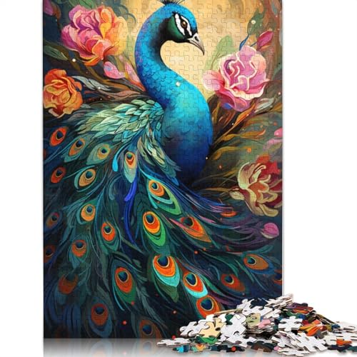 Puzzle für Erwachsene mit 1000 Teilen Malen farbenfrohe Pfauenkunst Puzzle für Erwachsene Papierpuzzle Lernspiele für Erwachsene und Kinder 1000 Teile (38 x 26 cm) von wuzihanptpt