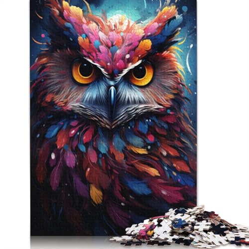 Puzzle für Erwachsene mit 1000 Teilen Regenbogen-Eule Puzzle für Erwachsene Papierpuzzle Lernspiele für Erwachsene und Kinder 1000 Teile (38 x 26 cm) von wuzihanptpt