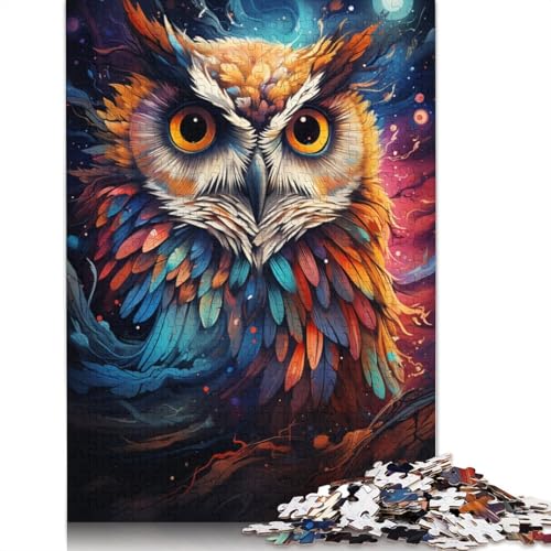 Puzzle für Erwachsene mit 1000 Teilen farbenfrohe Psychedelia der galaktischen Eule Puzzle für Erwachsene Papierpuzzle Puzzle für Erwachsene Lernspiel Herausforderungsspielzeug von wuzihanptpt